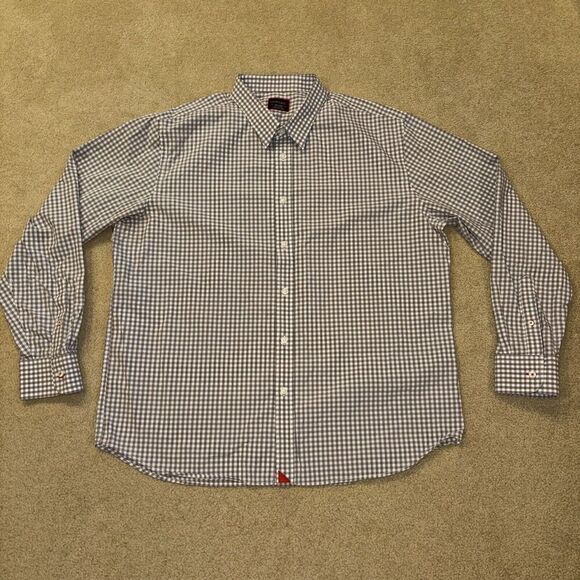 UNTUCKIT Button Down Shirt Gingham Plaid Mens’s Size XX-Large White Gray - Picture 2 of 6